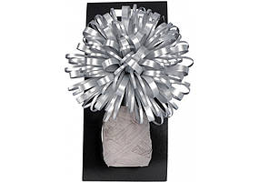 Набір прикрас для подарунків: бантик d10,16 см, стрічка 10м №FB003-RE-SPMS-Z-Silver(24)