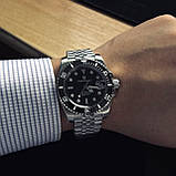 Pagani Design PD-1661 Jubilee Silver-Black Годинник чоловічий механічний з автопідзаводом водонепроникний з датою, фото 9