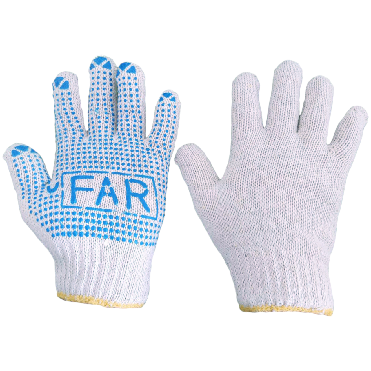 Рукавички робочі FAR / KAPKAN білі з ПВХ крапкою
