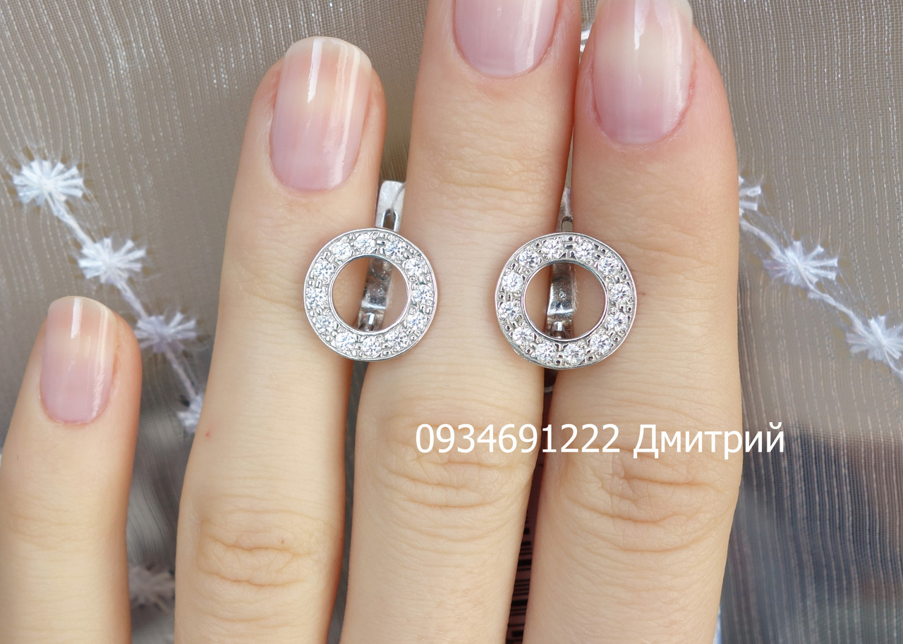 Срібні сережки Стильні кола