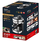 Кавоварка рожкова еспресо на 4 чашки Zepline 2200Вт, фото 5