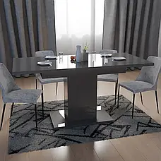 Обідній розсувний стіл ТВІСТ МДФ Neman, колір сірий глянець, фото 5