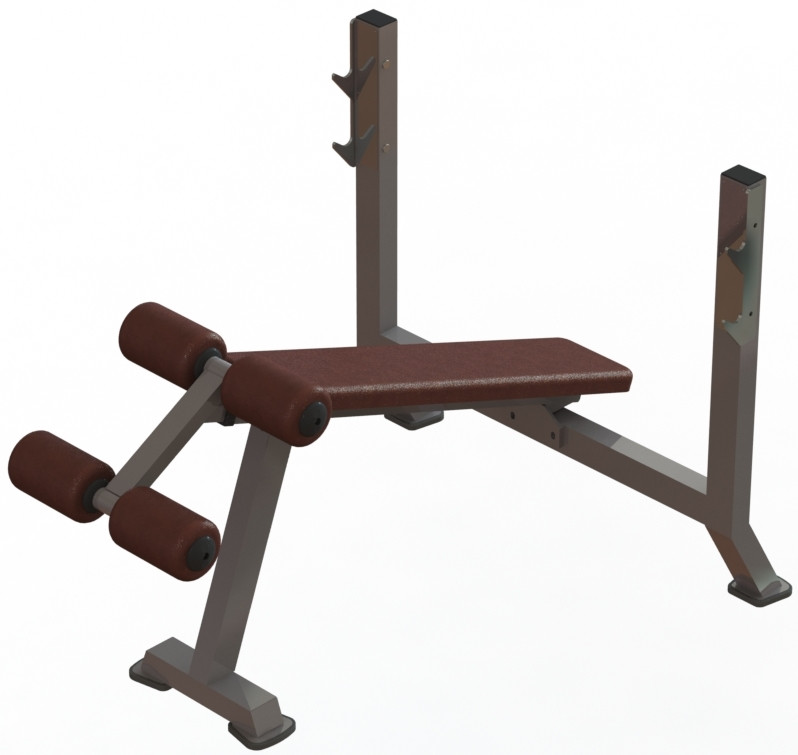 Лавка для жиму під кутом вниз Качай Залізо-106 Профсерія Стійки, лавки для жиму і присідань