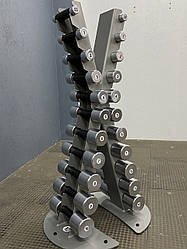 Гантельний ряд від 0.5-10 кг зі стійкою Качай-135.1 Гантелі, гирі, штанги та диски цільні