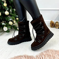 Уги замшеві жіночі на потовщеній підошві. Колір коричневий