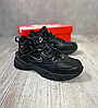 Чоловічі зимові кросівки Nike M2K Tekno mid Black Winter Найк М2К Текно хутро чорні шкіряні теплі високі, фото 2