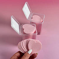 Безворсові серветки для манікюру з перворацією  рожеві  СЕРДЦЕ в коробці (200 шт.)