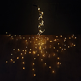 Гірлянда роса Кінський хвіст 200LED, новорічна гірлянда 8 ниток по 1,9м, гірлянда на ялинку тепле статичне світло, JYL-200, фото 3