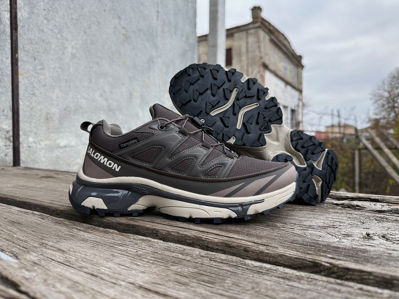 Чоловічі термо кросівки Salomon XT-6 Gore-Tex Brown коричневі водонепроникні