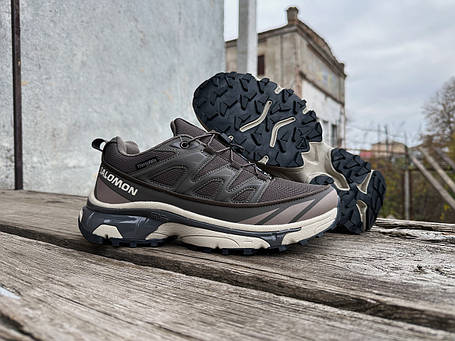 Чоловічі термо кросівки Salomon XT-6 Gore-Tex Brown коричневі водонепроникні, фото 1