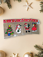 Силіконові новорічні наклейки на поверхні та вікна