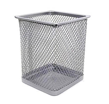 Стакан для ручок Josef Otten 80x80х95мм метал. сітка прямокутна 3545_Срібло
