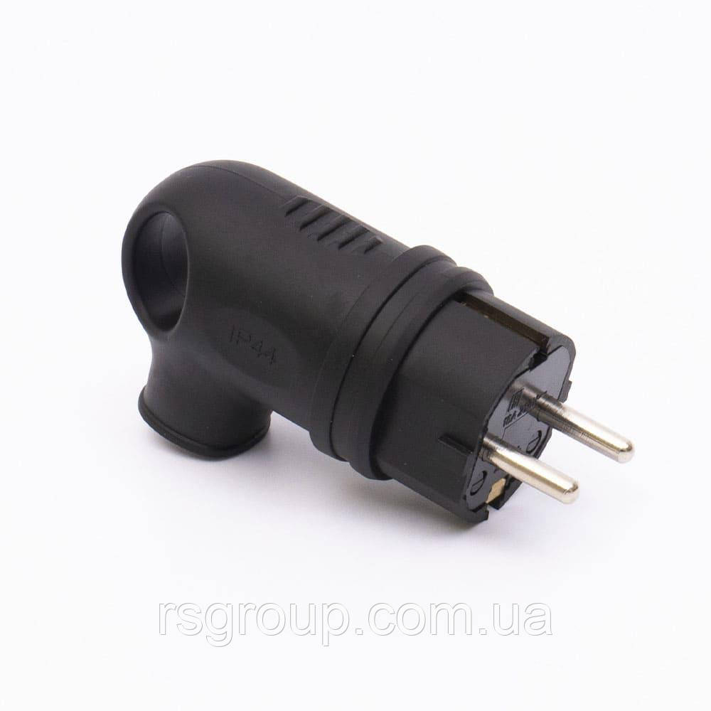 Вилка каучукова кутова з вухом 409 2Р+РЕ IP44