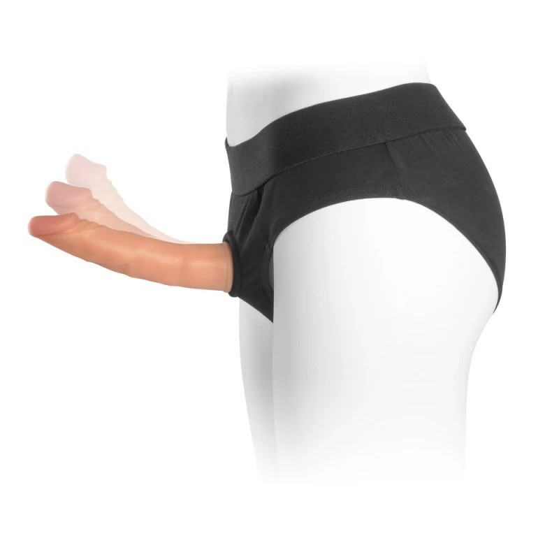 Універсальний унісекс-комплекс: трусики для страпону та двошаровий гнучкий знімний фаллоїмітатор (19 см)