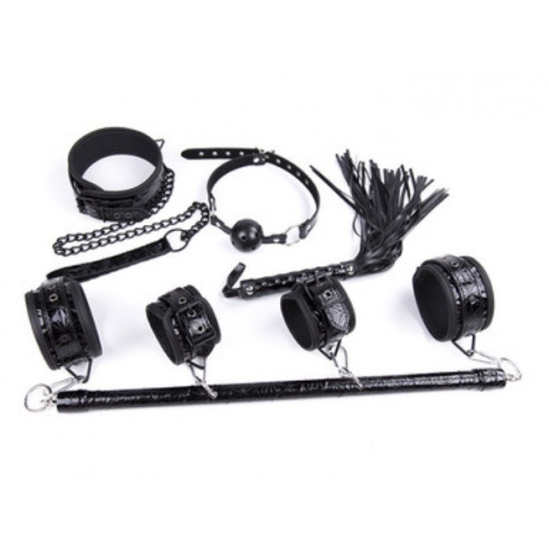 Бдсм набір для садо мазо ігор / Шкіряний бондаж комплект фіксації