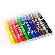 Фломастери 12 кол. Marco 1633-12 накінечник пензель, фото 2