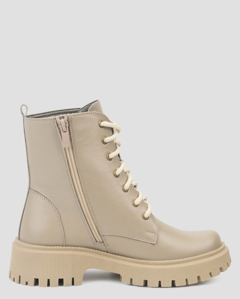 Черевики високі жіночі демісезонні бежеві натуральна шкіра Україна Cliford — розмір 39 (25 см) (модель:, фото 1