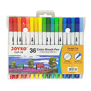 Фломастери 36кол. Joyko двосторонні з пензликом CLP-39, фото 2