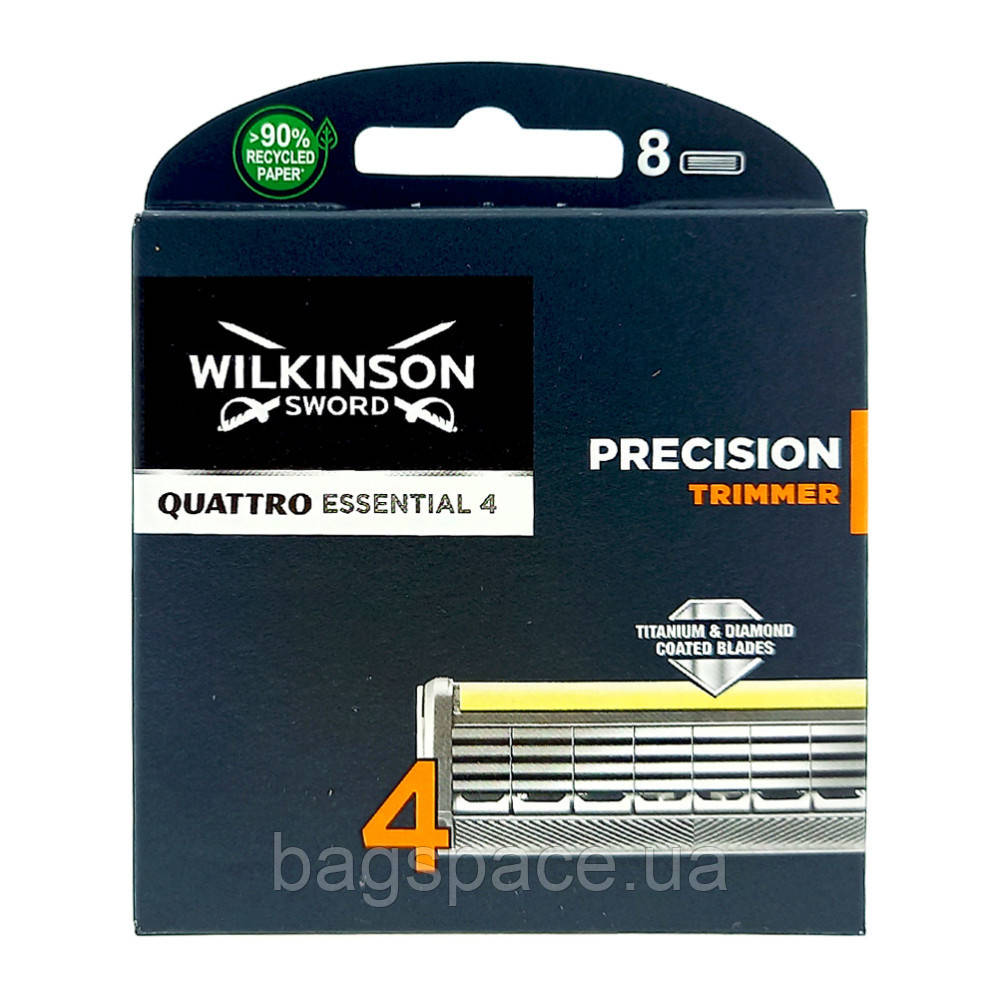 Змінні касети Wilkinson Sword Quattro Essential Precision Trimmer 8 шт W00313, 8505541 — 958