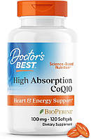 Doctor's Best, коензим Q10 з високим ступенем всмоктування та BioPerine, 100 мг, 120 капсул