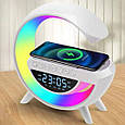 Настільна лампа нічник з RGB підсвічуванням, бездротовою зарядкою та вбудованою Bluetooth колонкою, фото 2