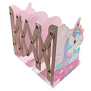 Обмежувач для книг метал зі стаканчиком для ручок №6888-001 Єдиноріг, фото 2