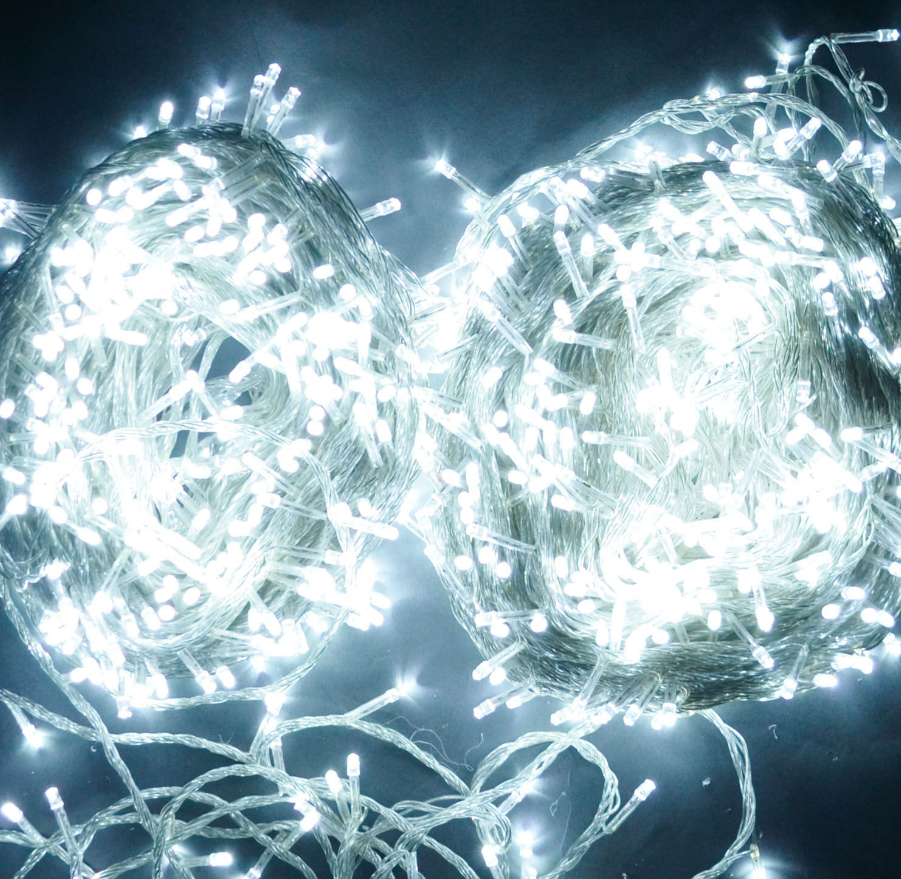 Світлодіодна гірлянда на 1578 лампочок, 100 метрів, холодний білий, фото 1
