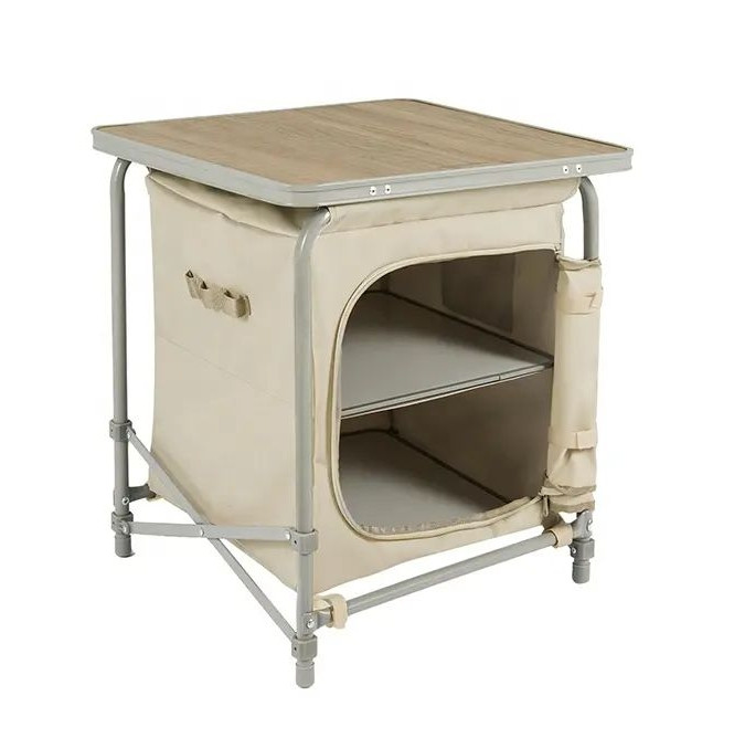 Туристичний складний столик з полицями Naturehike CNH22JU031 (Бежевий)