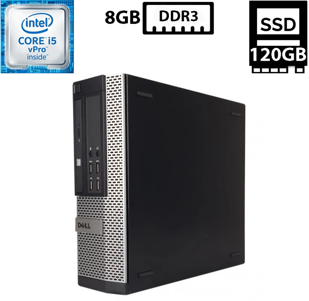 Комп'ютер Dell Optiplex 9010 SFF/Core i5-3570 3.40GHz/8GB DDR3/SSD 120GB/Intel HD Graphics 2500 Б/В