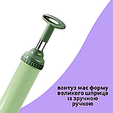 Пневмовантуз каналізаційний з гідроударом, вантуз високого тиску водопровідний Plunger зелений (2085), фото 6