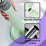 Пневматичний вантуз з насосом, сантехнічний вантуз для прочищення труб каналізації Plunger Зелений (2085), фото 8