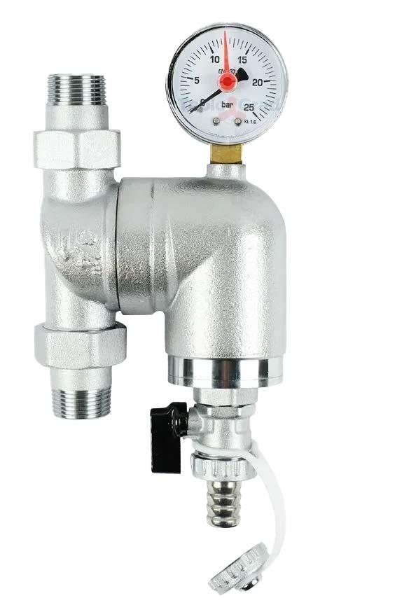 Фільтр поворотний самопромивний з манометром 1/2" Tervix Pro Line WD латунь (366012), фото 1