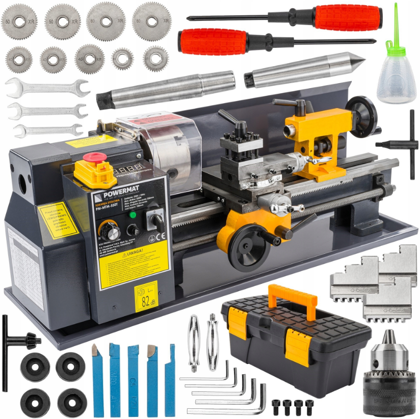 Токарний верстат для металу і дереву 0-2500об/хв Powermat (Польща), фото 1