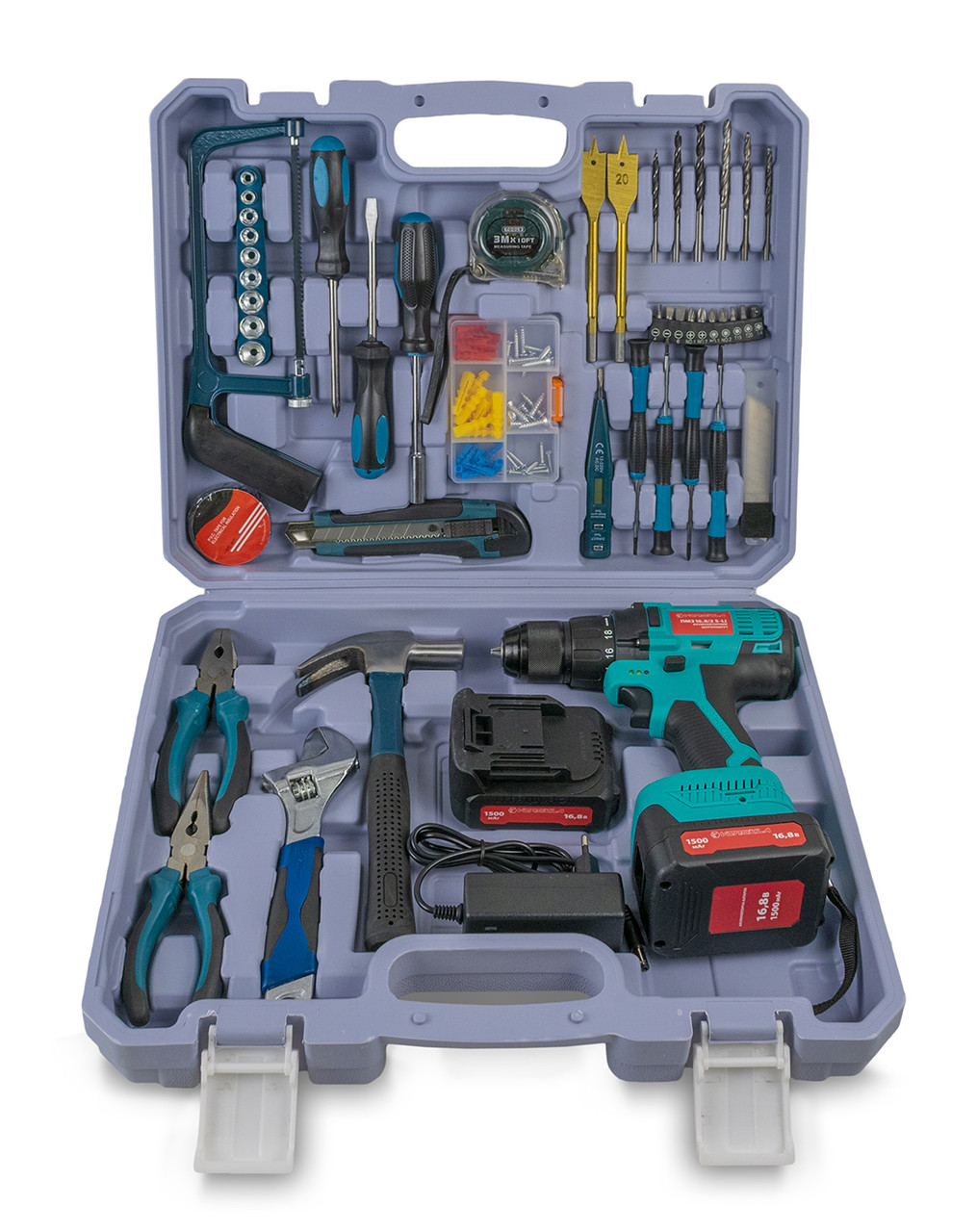 Шуруповерт акумуляторний з набором інструментів VORSKLA ПМЗ 16.8/2 S-Li, фото 1