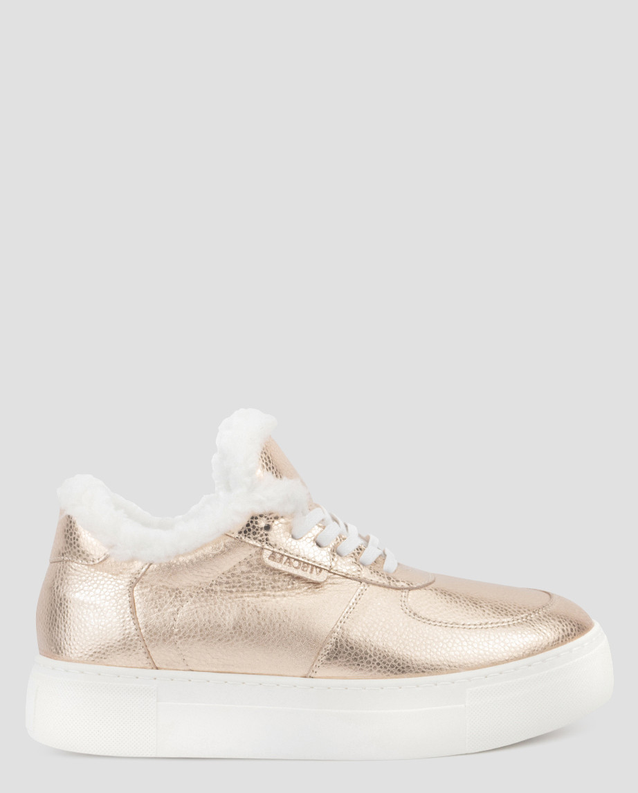 Кеди високі жіночі золоті натуральна шкіра Україна Viscala — розмір 37 (23,3 см) (модель:, фото 1