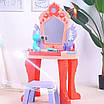 Інтерактивне дитяче Трюмо Ігровий столик 32 предмети Мелодії Світло Функціональний фен Аксесуари для манікюру, фото 4