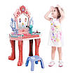 Інтерактивне дитяче Трюмо Ігровий столик 32 предмети Мелодії Світло Функціональний фен Аксесуари для манікюру, фото 2