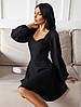 Універсальне стильне коктейльне коротке плаття, молодіжне , чорне, фото 5
