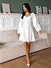 Універсальне стильне коктейльне коротке плаття, молодіжне, біле, айворі, фото 3