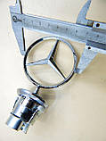 Емблема приціл на капот Mercedes W140 (Хром + Синій напис) A2108800186, фото 8
