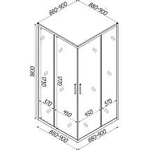 Душова кабіна квадратна ODRI 90х90 см без піддону, фото 4