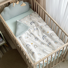 Плед-конверт з ковдрою Веселки м'ята