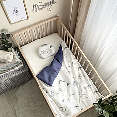 Плед-конверт з ковдрою Діно синій