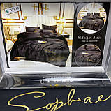 Сатиновий Євро комплект постільної білизни високої якості 200х220 розмір підодіяльника, фото 6