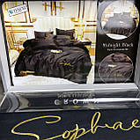 Сатиновий Євро комплект постільної білизни високої якості 200х220 розмір підодіяльника, фото 5