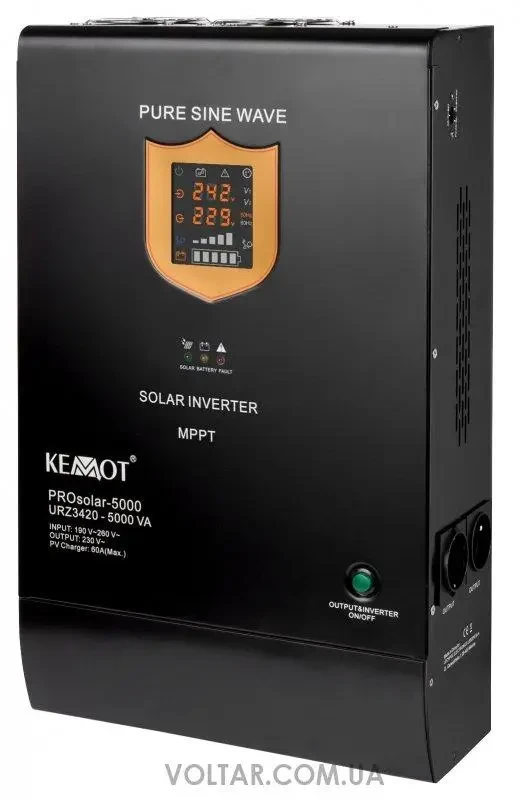 Джерело Безперебійного живлення ДБЖ Інвертор KEMOT Solar 5000 (Польща) для сонячних панелей