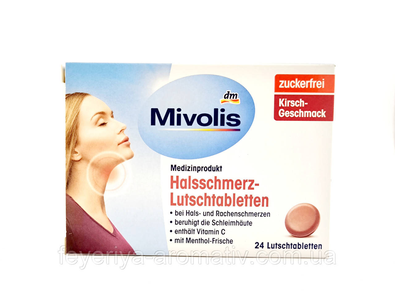 Льодяники від болю в горлі Mivolis Halsschmerz-Lutschtabletten, 24 шт.