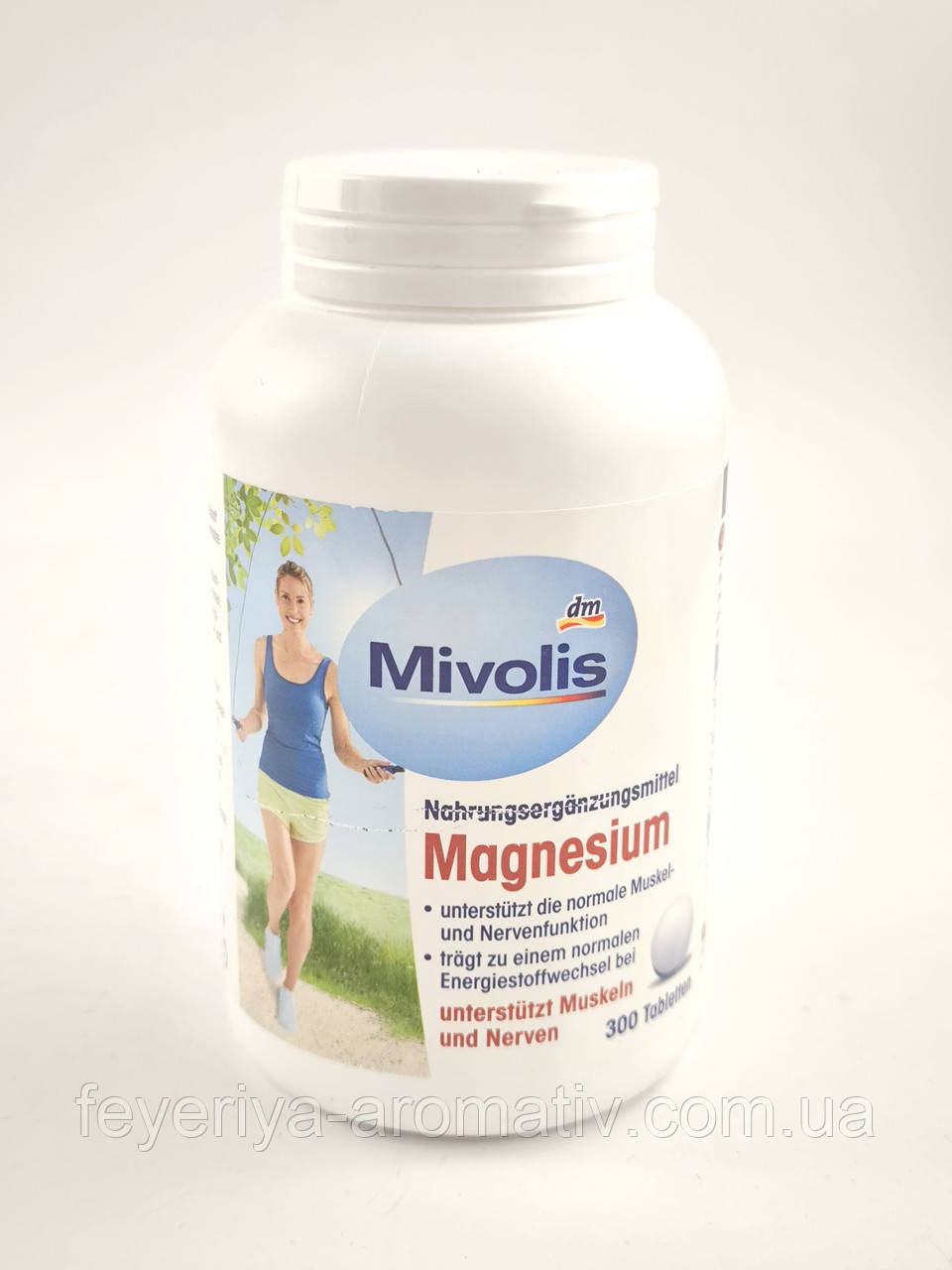 Біологічно активна добавка для підтримки м’язів та нервової системи Mivolis Magnesium 300 таблеток, фото 1