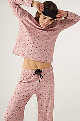 Піжама жіноча бавовняна трикотажна зі штанами ELLEN JUST BELIEVE 0880/11/01
