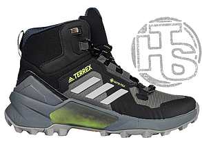 Чоловічі кросівки Адідас Adidas Terrex Swift R3 Mid Gore-Tex Grey Black Green Winter (термо) ALL18547